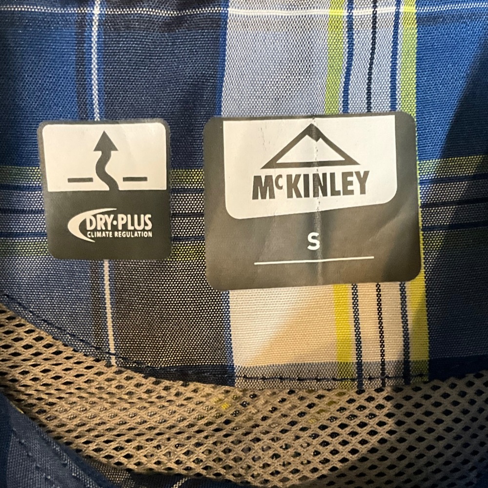 McKINLEY Mens Blue Plaid Short Sleeve Dry-Plus Hiking Button Up Shirt Size S - Picture 7 of 10